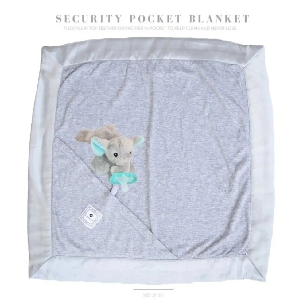 New🌟Anthropologie-Zalamoon Luxie Pocket Elegance Security Blanket-Steel